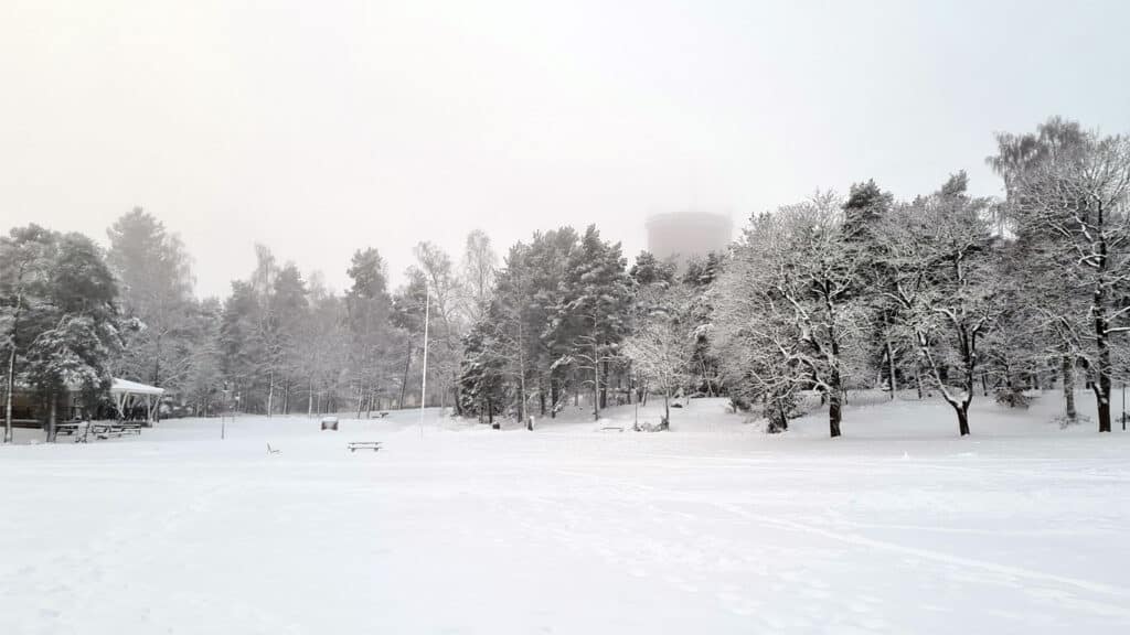 Snödimma på Djäkneberget Västerås
